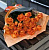 7 оранжевых кустовых роз в крафте